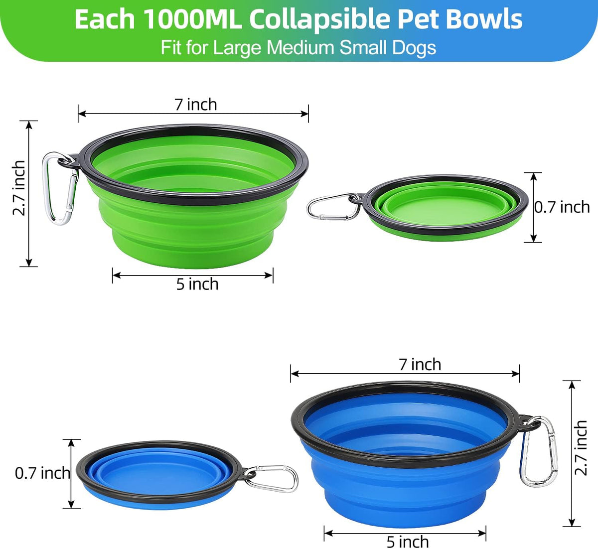 TravelPaw - Foldable Travel Bowls (2-Pack)